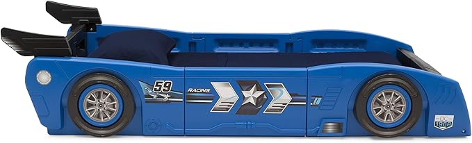 Delta Children Grand Prix Race Car Toddler-to-Twin Bed, Blue