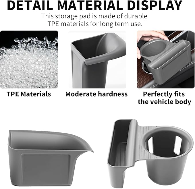 2PCS Cup Holder Storage Box for Toyota Sienna 2021-2026 Gear Shift Insert Organizer Tray Pockets Cup Groove Storage Multifunction Box(Gray)