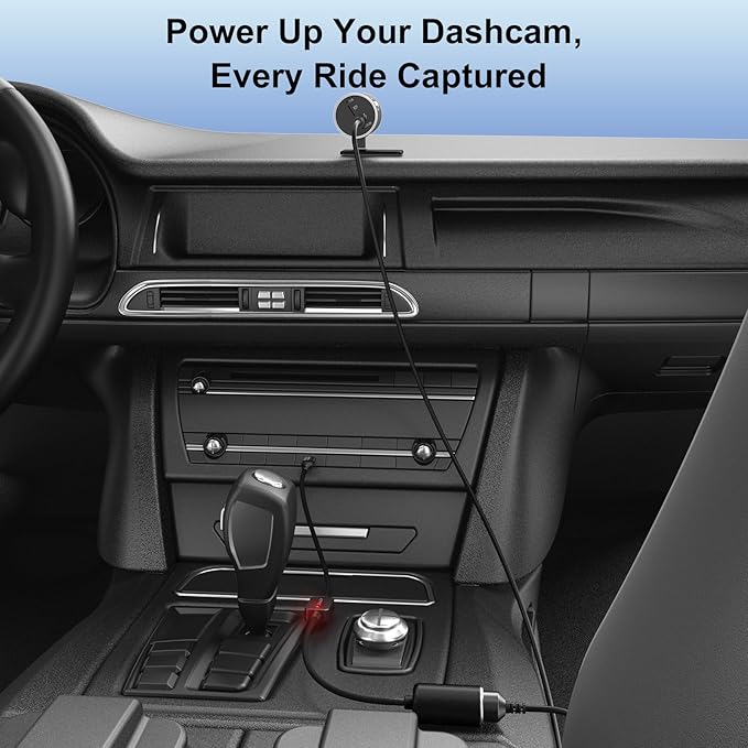 J&D USB C Male to 12V Car Cigarette Lighter Socket Female Converter Cable, 12V 18W Power Cable for Dash Cam, GPS, Car LED Light Strips, Black, 1 ft