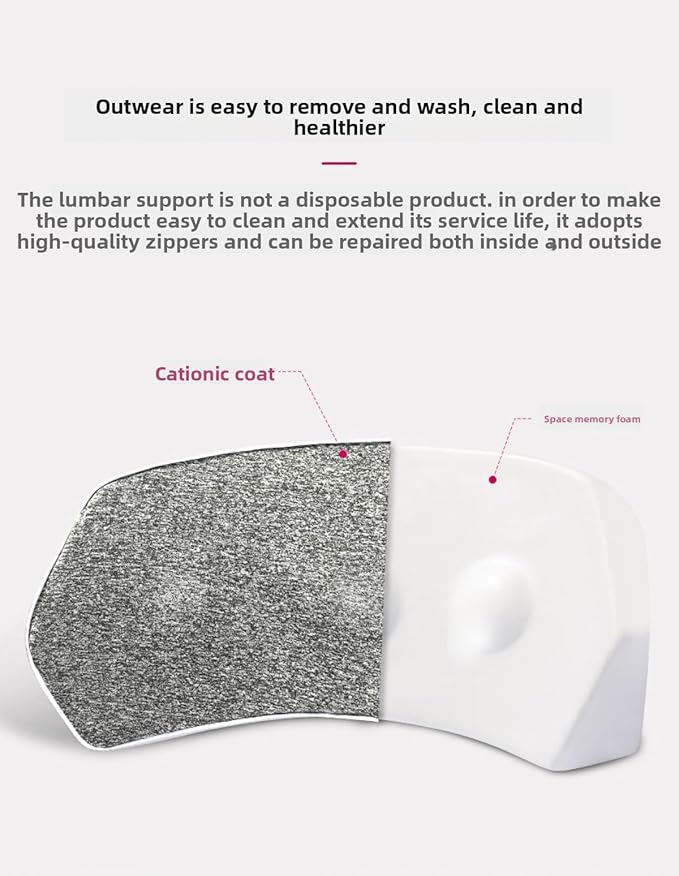 Car Backrest Lumbar Support Seat Cushion Lumbar Support Memory Foam Universal Car Pillow
