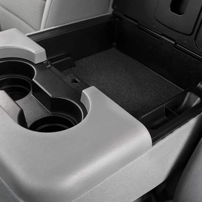Dasbecan Gray Rear Center Console Cup Holder Central Armrest Cushion Assembly Compatible with Ford F250 F350 F450 1999-2010