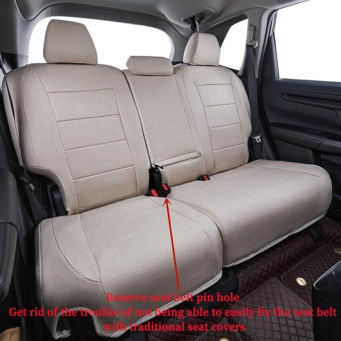 coverdream Custom Fit Seat Covers for Toyota RAV4 Adventure,TRD Off - Road 2024 2023 2022 2021 2020 2019,Full Coverage Polyester Seat Protector (Beige,Full Set)