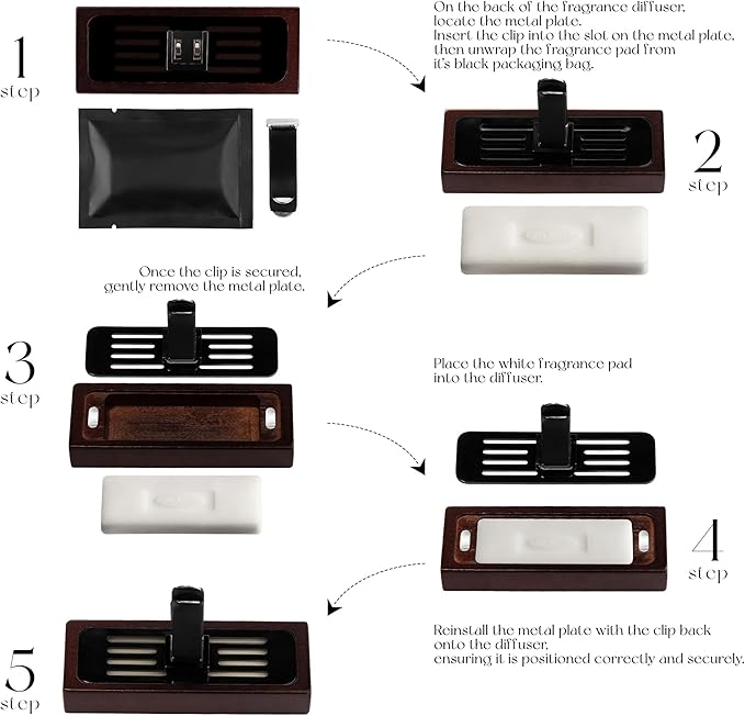 4 Packs Pine & Sage Scented Natural Wood Vent Clips,【Keeps the Air Feeling Open】 Car Scents Air Freshener Refills, Long Lasting Fragrance Diffuser, SUV Essentials for Men