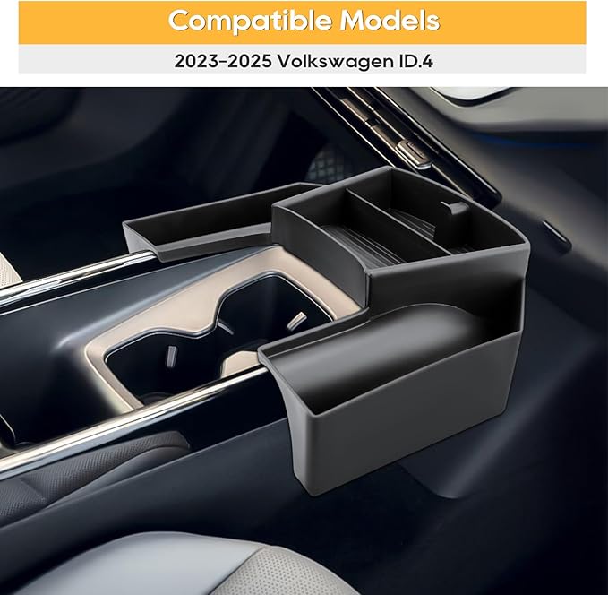 LFOTPP for VW ID.4 Center Console Organizer for 2023 2024 2025 2026 VW ID.4 (Standard/S/S Plus/Pro/Pro S/Pro S Plus) OEM Fit, Non-Slip Waterproof Interior Accessories