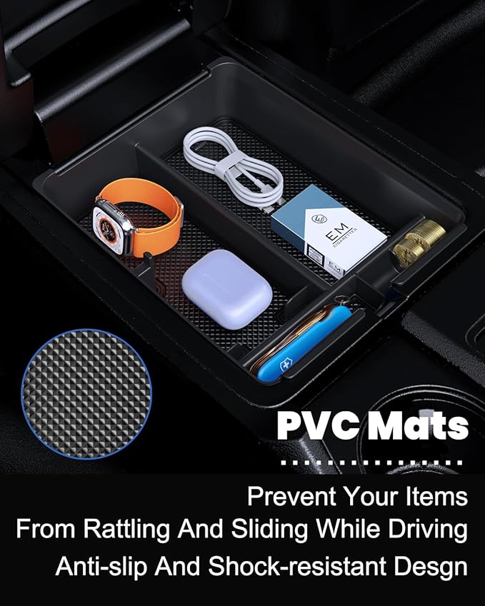 3PCS Center Console Organizer Set Accessories Compatible with Honda Pilot 2023–2026 & Honda Passport 2026 – Includes Dash Tray, Hidden Storage Box & Center Console Divider, Keep Your Cabin Neat