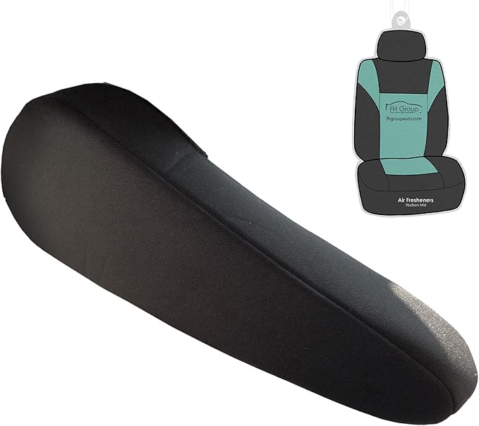 FH Group Flat Cloth Fabric Armrest Cover Semi-Universal Fit, One Pair Black