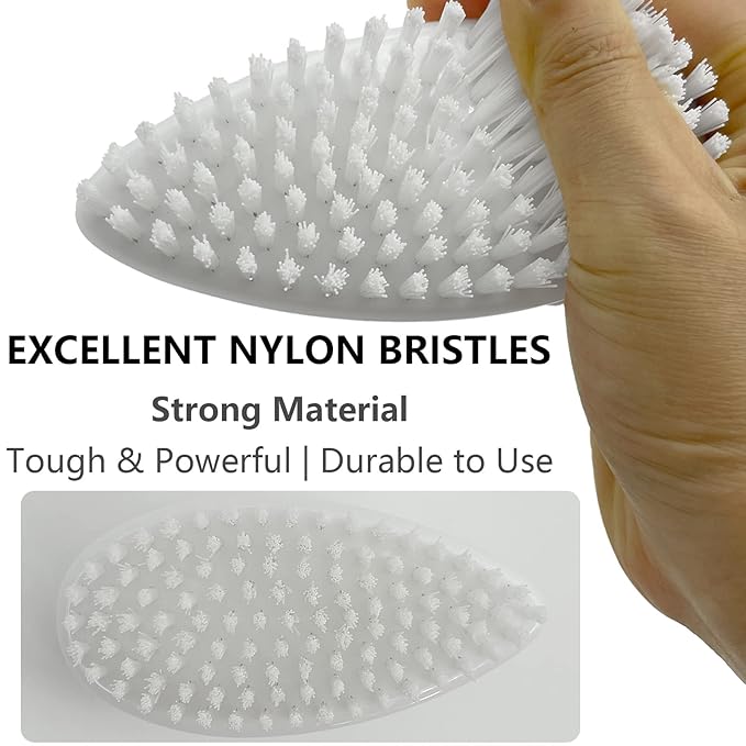 GKETN Hand and Nail Brush for Cleaning Fingernails Fingers Nylon Firm Stiff Bristles Heavy Duty Scrub Clean Brushes for Mechanics Gardeners, White, 1PC