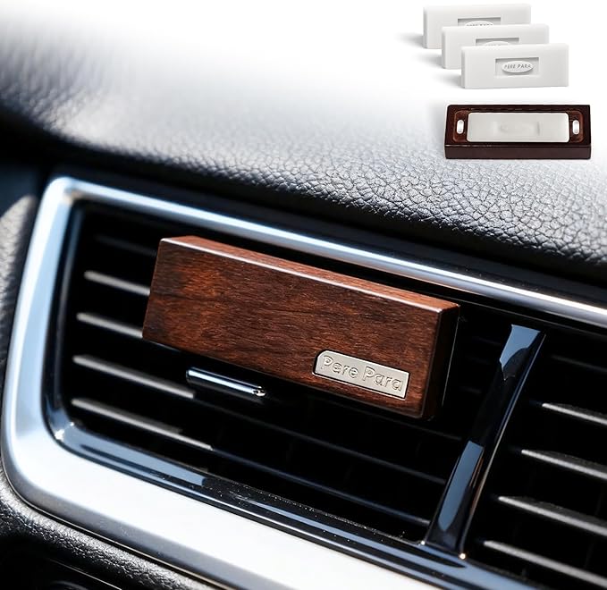 4 Packs Pine & Sage Scented Natural Wood Vent Clips,【Keeps the Air Feeling Open】 Car Scents Air Freshener Refills, Long Lasting Fragrance Diffuser, SUV Essentials for Men