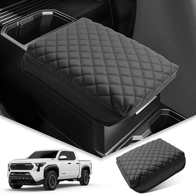 BIBIBO for 2025 Toyota Tacoma Accessories Center Console Cover 2024 2025 Toyota Tacoma Armrest Cover 2024 Tacoma Console Lid 2024 2025 Toyota Tacoma Arm Rest Pad Seat Box Cover Tacoma 2024