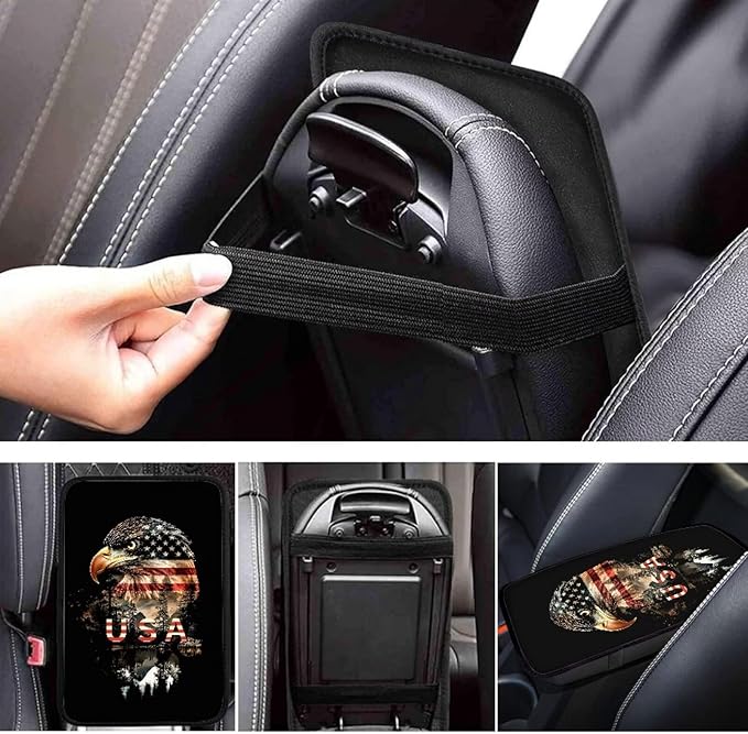 Eagle USA Flsg Car Armrest Pads Car Armrest Cushion Arm Rest Covering Car Middle Console Covers Non Slip Universal Fit for Truck Auto SUV Car Accessories