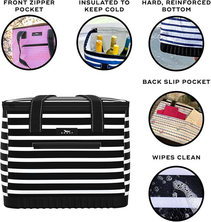 SCOUT The Stiff One - Large, Soft, Lightweight, Insulated Cooler with Hard Bottom, Beach, Family, Travel, Picnic Cooler