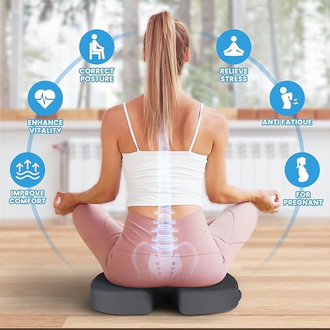 TushGuard Seat Cushion, Office Chair Cushions, Car Seat Cushion, Non-Slip Sciatica & Back Coccyx Tailbone Pain Relief Chair Pad, Memory Foam Butt Pillow for Computer Desk, Office(Gray, XXL)