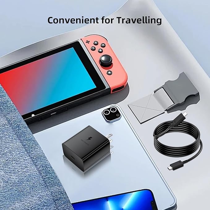 60W USB C Charger with 5A Cable for Super Fast Charging Adapter for Samsung S26 Ultra S25 S23 A17 A16 Wall Plug Power Adaptor for iPhone 17 Pro Max 16 15 Pixel 10a 9a USB-C to Type C PD Charge Cord 1M
