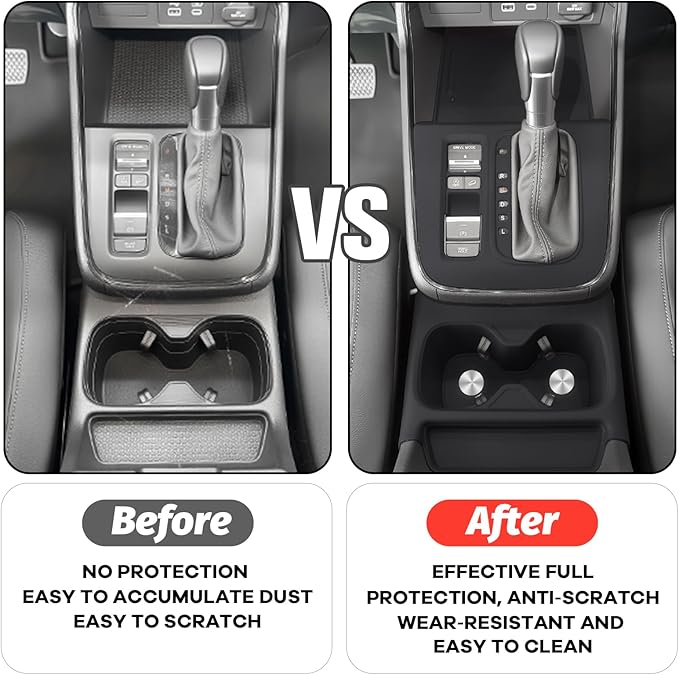 Silicone Gear Shift Panel Trim Cover for 2025 2026 Honda CRV Accessories Anti-Scratch Center Console Water Cup Holder Wireless Charging Protector Pad with CR-V 2023 2024(Not for Hybrid)-Black