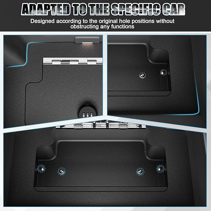 Center Console Vault for 2023 2024 2025 Chevy Silverado 1500/ GMC Sierra 1500 2500 3500 HD, Hidden Console Safe with Digital Lock, Durable Carbon Steel Console Safe Organizer Lock Box