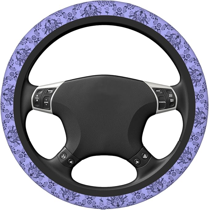 Car Steering Wheel Cover,Purple Non Slip Wheel Protector 15 Inch Elastic Car Accessories for Men Women