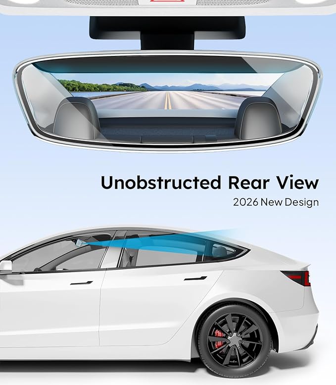 Wigoo 2026 Tesla Model 3 Sunshade Roof [Never Sag, Nano Ice-Crystal Coatings] Heat Reflective Glass Roof Sun Shade, Accessories for Tesla Model 3 2020~2026, Tesla Interior Black