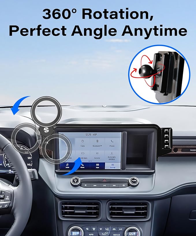 Car Phone Holder for Ford Maverick 2022 2023 2024 Accessories Apply to 8 Inch Touch Screen Fixed Clip Magnetic Cell Phone Mount Hands-Free 360 Degree Rotation