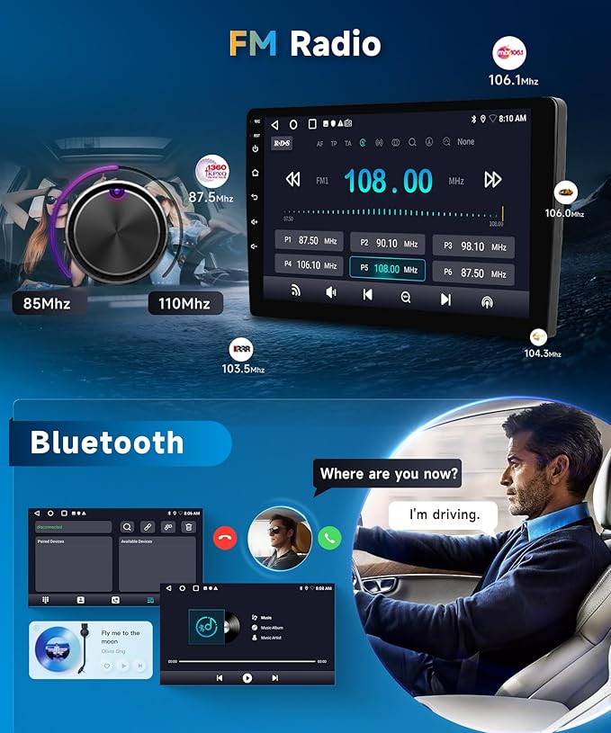 METEESER 【2+64G】 for Honda Accord 8th 2008-2013 Android Car Stereo Wireless Carplay Android Auto,10.1" Touchscreen Radio GPS WiFi DSP Bluetooth SWC+Backup Camera for Honda Accord Car Play