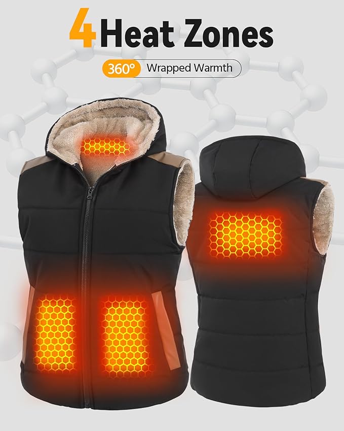 MNZZ Graphene Heated Vest for Women 7.4V Fast Charge Large Capacity Battery