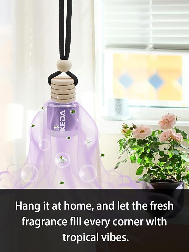 Ikeda Car Air Freshener: Hanging Car Smell Air Freshener | 10ml Hanging Car Perfume | Long Lasting Fragrance | Strong Scents Diffuser for Auto Home (Black ice|Circular)