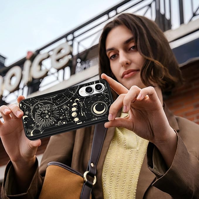 for Samsung Galaxy S25 Edge Case - Compatible with MagSafe Women Girls Cute Magnetic Protective Phone Cover Girly Aesthetic Sun Moon Heavy Duty Shockproof Design for Samsung S25 Edge Case