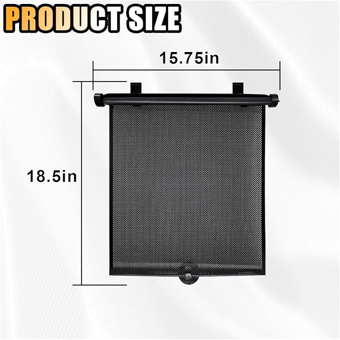 2PCS Car Window Shades for Baby, 18"×15" Retractable Car Shades for Side Window with Suction Cups, Blocks Heat and UV Rays Glare Protection, Baby Auto Accessories for Cars House Office Window