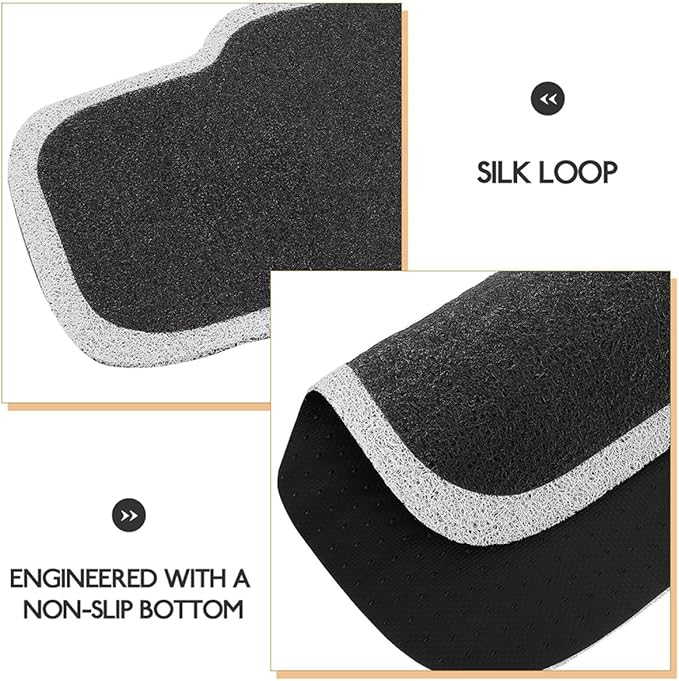Universal 2pcs Car Floor Mats Rear Seat Non-Slip Sturdy Automotive Foot Mats with White Edge, Wear-Resistant Carpet Liners for SUV Truck Interior Protection