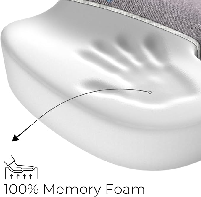 Seat Cushion, Office Chair Cushion for Sciatica, Coccyx Cushion, Ergonomic Memory Foam Seat Cushion for Car, Home, Pressure Relief Pad for Hip, Tailbone, All Day Comfort - Gray