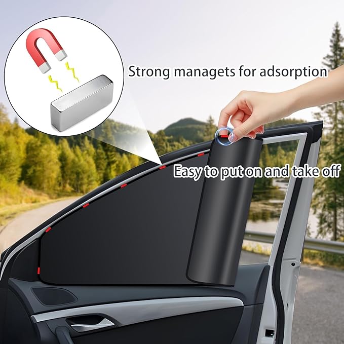 ZATOOTO Car Window Shades for Driver Side Car Privacy Shades for Front Window Full Blackout Car Window Cover Magnetic Sun Shade for Car Window Universal Great for Travel Camp Privacy