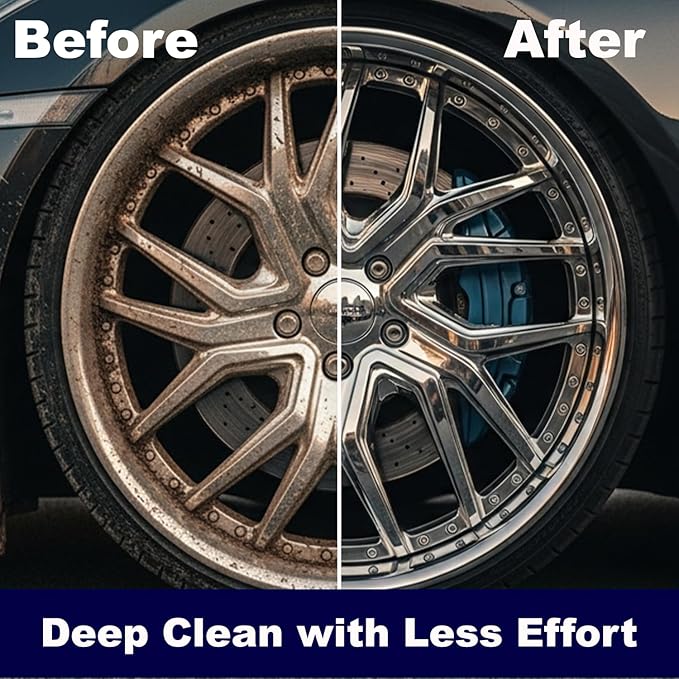 EZ Detail Brush Little - Wheel Rim Cleaner for Cars, Bike, Trucks, Motorcycle, and Other Vehicles. Non-Scratch Auto Detailing Tool, Easily reaches Nook and Crannies