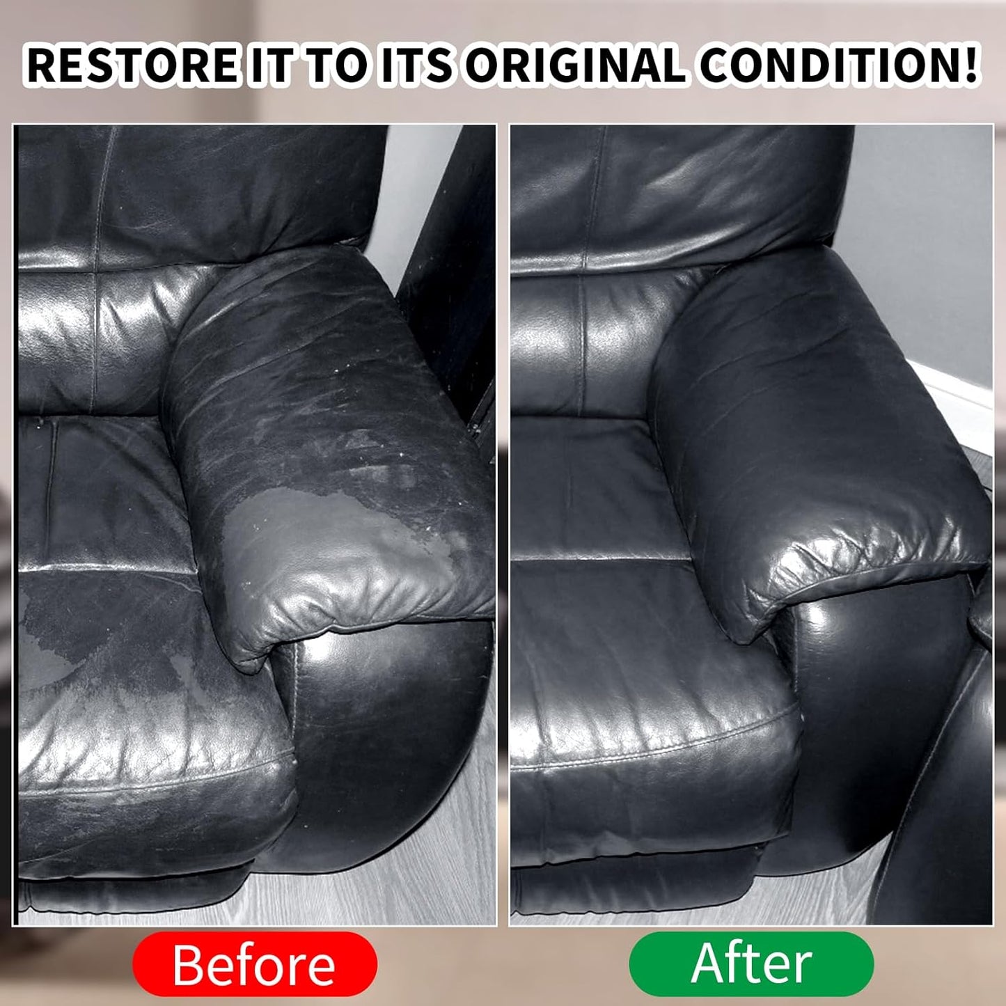8.5oz Leather Recoloring Balm with 100ml Mink Oil,Black Leather Repair kit for Furniture and Car Interior,Leather Couch Scratch Repair,Leather Dye Paint,Mink Oil for Leather