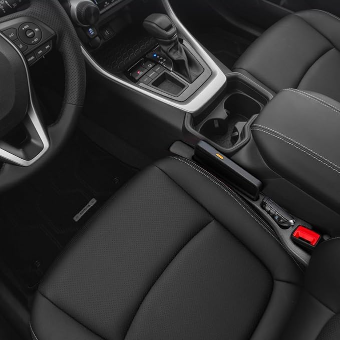 Car Seat Gap Filler Organizer Compatible with Toyota Rav4 Accessories Seat Gap Plug Blocker with Storage Slot Non-Slip Car1 Cup Holder Coaster Black
