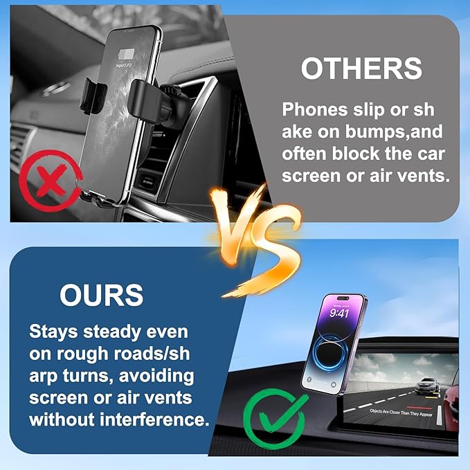 Car Phone Holder for 2022-2025 Honda Civic Accessories 7/9-inch Screen Fixed Clip, Magnet Cell Phone Mount Compatible with MagSafe, Hand-Free 360° Rotation Phone Automobile Cradles Not Affect Air Vent