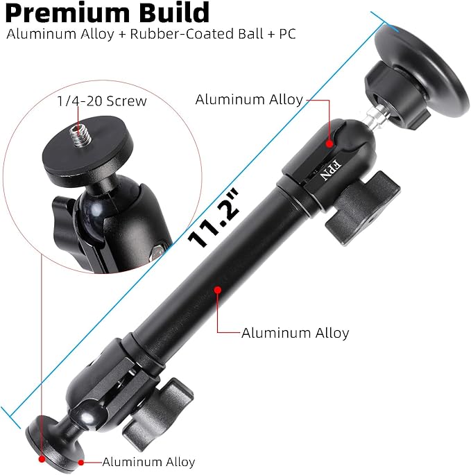 Aluminum Alloy Phone Mount for Ford Bronco 2021 2022 2023 2024 2025 2/4 Door, Dual 1" Ball 360° Rotation, Strong Magnetic Phone Holder for MagSafe iPhone 17 16 15 14 13 12 Series