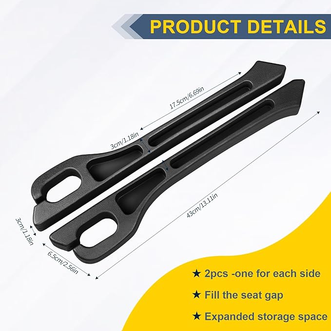 Car Seat Seam Filler 2-Piece Set, Car Seat Seam Plugs for Filling the Gap Between the seat and Console, Car Seat Seam Blocker to Prevent Items from Falling Out Added Storage Organizer