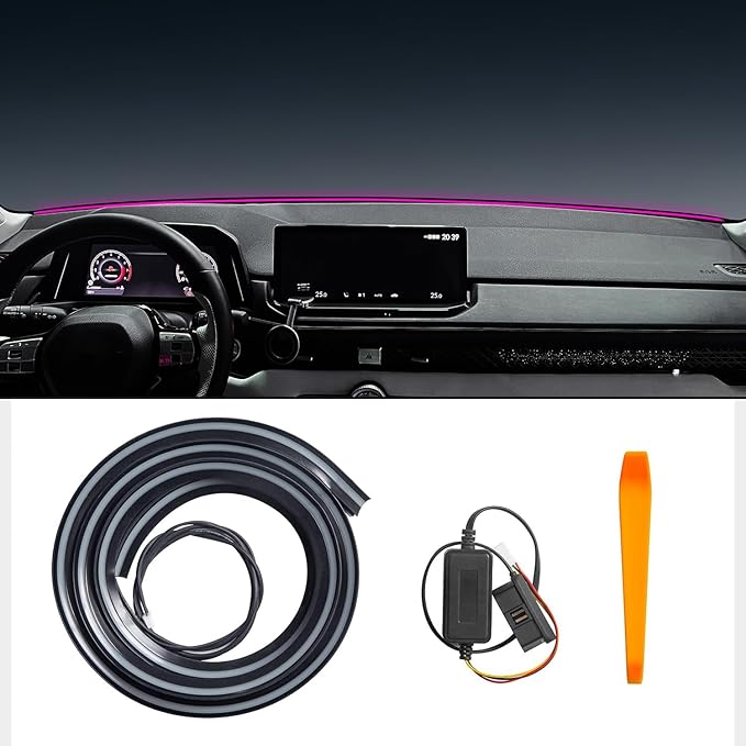 RGB Car Ambient Light Kit with APP Control & Music Sync, for Honda/Toyota CR-V Civic Accord Pilot All Vehicle Models, Plug and Play OBD Interior LED Atmosphere Lighting