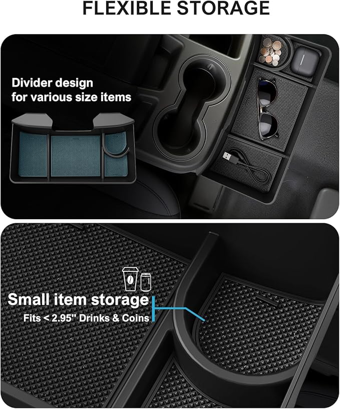 Center Console Hanging Organizer Box with Compartments Compatible with 2019-2026 Chevy Silverado/GMC Sierra 1500, 2020-2026 Silverado/Sierra 2500HD 3500HD Accessories (Split-Bench Folding Seat Only)
