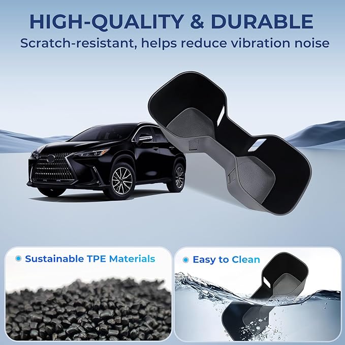 Center Console Cup Holder Inserts for Lexus ES 2025 2024 2023 & Lexus NX 2025 2024 2023 2022, TPE Interior Accessories Cup Holder Cover for 2023-2025 ES & 2022-2025 NX, Black