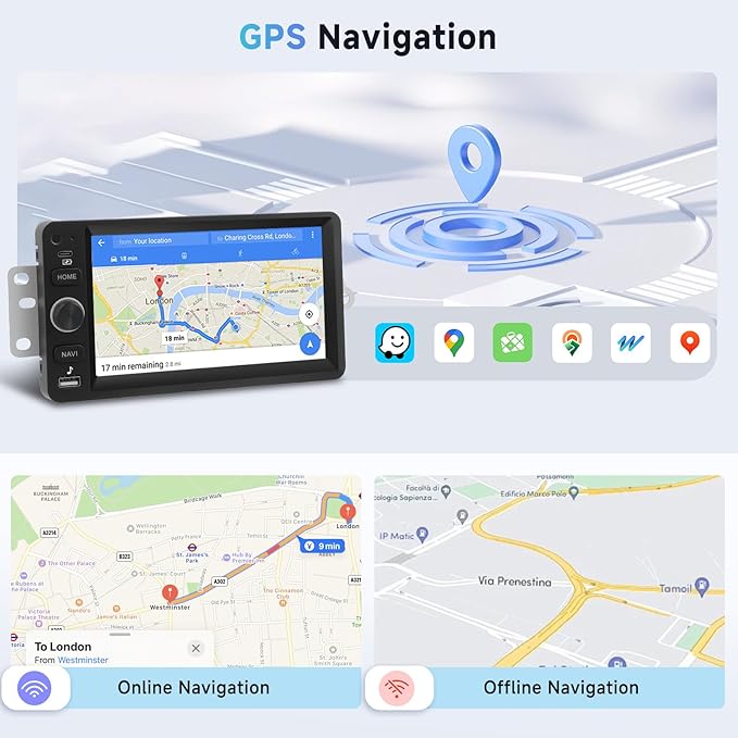 8Core 4+64G Car Stereo for Chevrolet Chevy Silverado Impala Tahoe GMC Sierra Yukon Hummer H2 Android Car Radio WiFi Wireless Carplay Android Auto,7” IPS,GPS,SWC,Bluetooth,Backup Camera