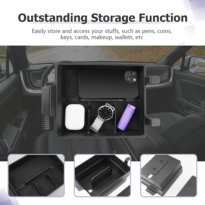 LUWU 2022-2024 R1T/R1S Center Console Organizer, 2PCS, Black