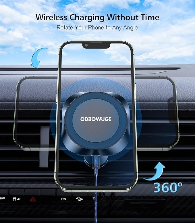 Wireless Car Charger Mount,Magsafe Car Mount Charger Compatible with iPhone 14 13/13 Pro/Max/12/12 Pro/ 12 Pro Max/ 12 Mini,15W iPhone Charger Fast Charging