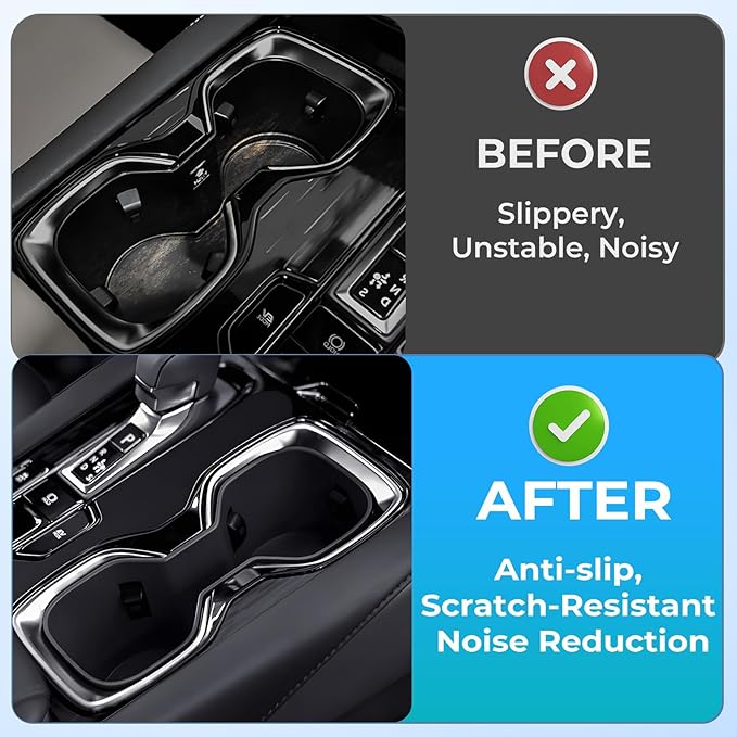 Center Console Cup Holder Inserts for Lexus RX 2025 2024 2023, TPE Interior Accessories Cup Holder Cover for Lexus RX 350 350h 550h 450h+, Black