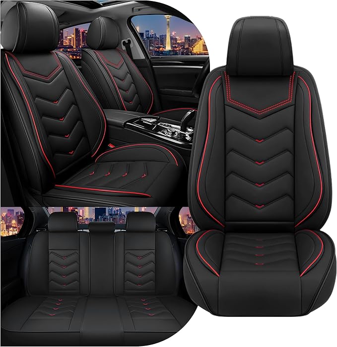 CTDS Car Seat Covers for Toyota Corolla 2000-2026, Stylish Sport Seat Cover, Premium Nappa Leather Car Seat Cover. Automobile Seat Covers Sets.(Standard 5 Seats/Black)