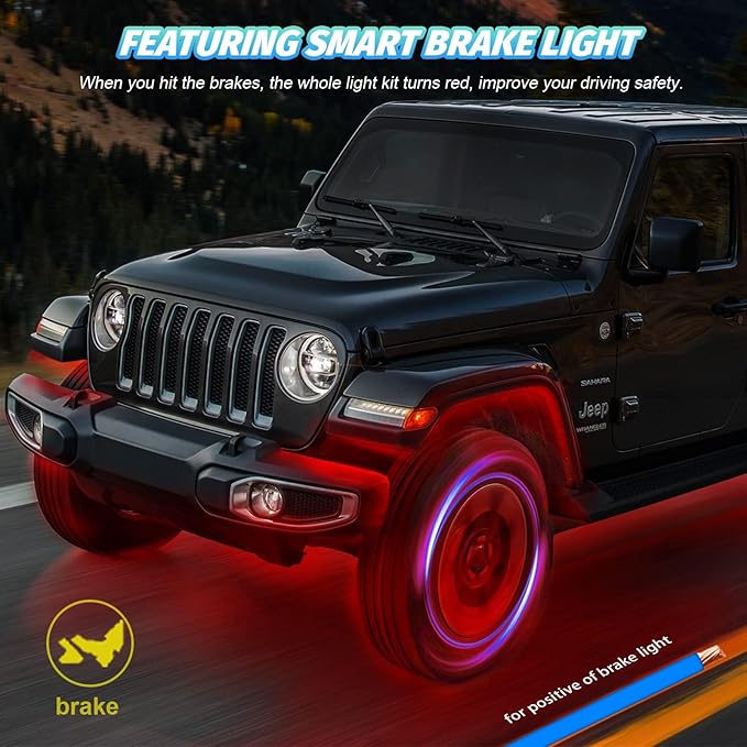 16 Pods RGB LED Rock Lights for Trucks Pickup Golf Cart Offroad RV UTV ATV SUV, Waterproof Multicolor Underglow Kit for Cars with APP Music Mode, Vehicle Underbody Light Underneath Accent 12V