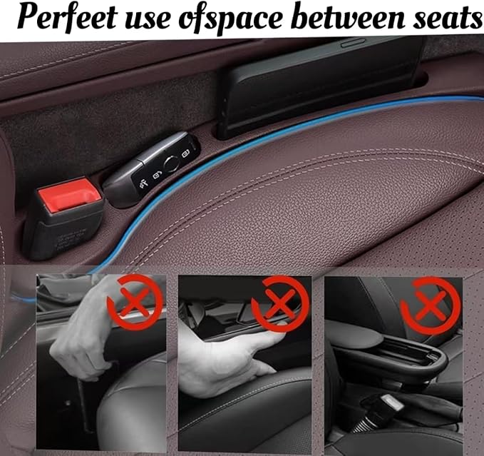 Car Seat Gap Filler Organizer - No Drop Seat Guard, Side Gap Filler for Car, SUV, and Trucks, 2 Pack, Black - Prevents Items from Falling, Extra Storage Space, Easy to Install, Durable & Eco-Friendly