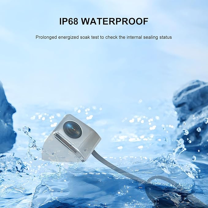 Blind Spot Camera with 5” BSD Monitor Kit, HD 1080P Monitor Side View Camera Kit, Door Tape Mounted Blind Spot Cam Silver
