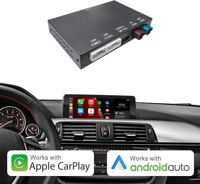 Wireless CarPlay Android Auto Adapter for BMW NBT 1 2 3 4 5 6 7 Series X1 X3 X4 X5 X6 2012–2016 Retrofit Decoder Support Mirrorlink, Rear Camera and OEM Car Functions