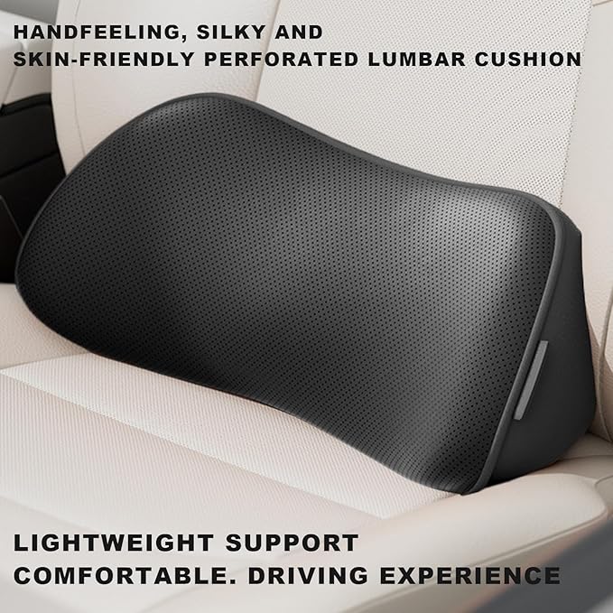 Lumbar Support Pillow, Non-Slip, 39.5x17.5x8.5cm, Ergonomic Back Cushion, Car Seat Pillow, Ergonomic Design, for Car, Chair, Driving, Seat, Office, Back, Support, Relief