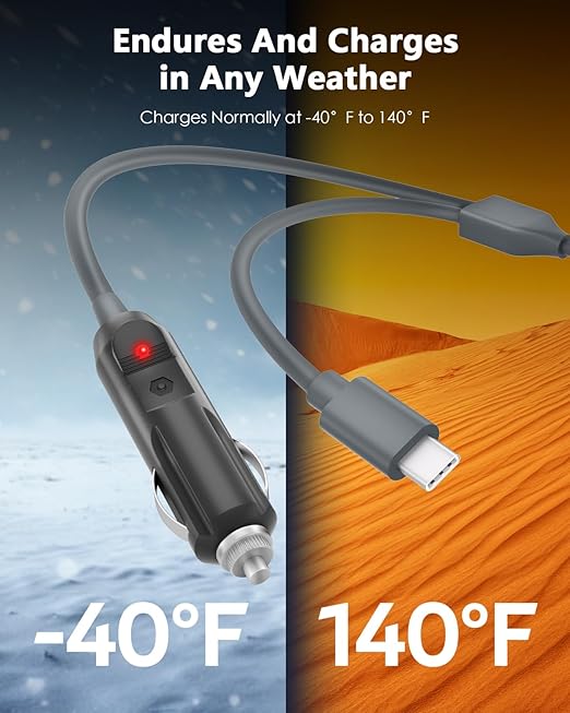 Starlink Mini Cable Car Charger USB C to DC Power Cable 2 in 1 Starlink Mini DC Power Cord 100W USB Type-C Car Cigarette Lighter 18AWG 10FT